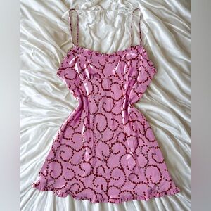 Y2K Victoria’s Secret Rose Print Satin Slip Dress